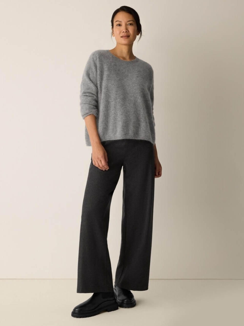 Melange Boiled Wool Jersey Pant In Regenerative Wool, Large, NWOT
